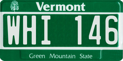 VT license plate WHI146