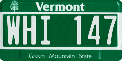 VT license plate WHI147