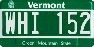 VT license plate WHI152
