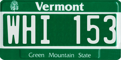 VT license plate WHI153