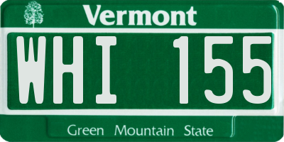 VT license plate WHI155