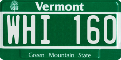 VT license plate WHI160