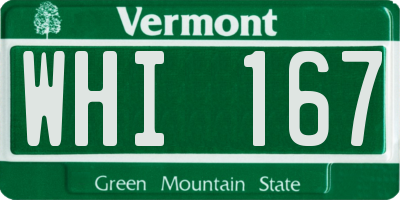 VT license plate WHI167