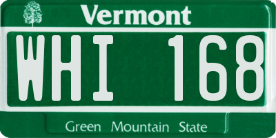 VT license plate WHI168