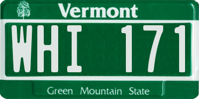 VT license plate WHI171