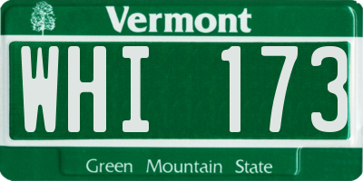 VT license plate WHI173