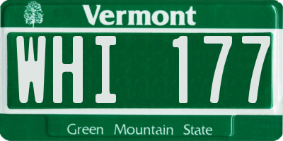 VT license plate WHI177