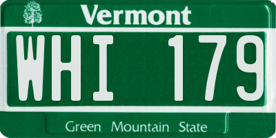 VT license plate WHI179