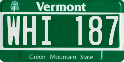 VT license plate WHI187