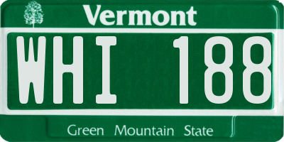 VT license plate WHI188