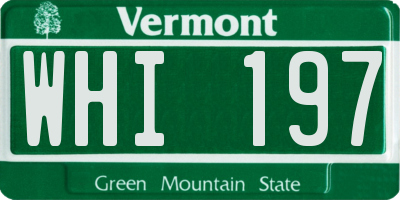 VT license plate WHI197