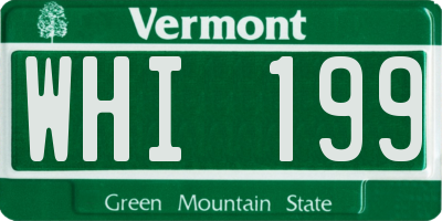 VT license plate WHI199