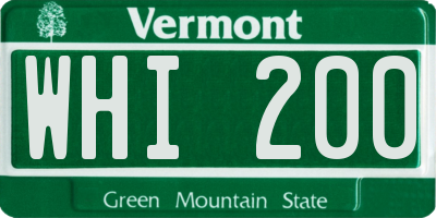 VT license plate WHI200