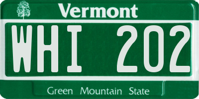 VT license plate WHI202
