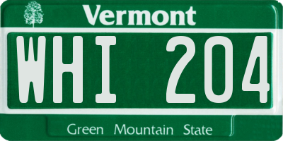 VT license plate WHI204