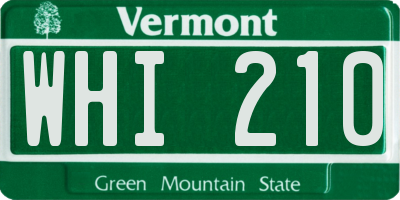 VT license plate WHI210