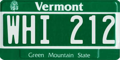 VT license plate WHI212