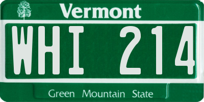 VT license plate WHI214