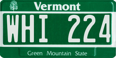 VT license plate WHI224