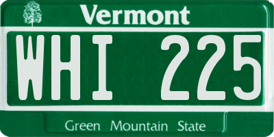 VT license plate WHI225