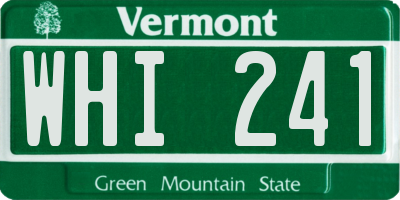 VT license plate WHI241