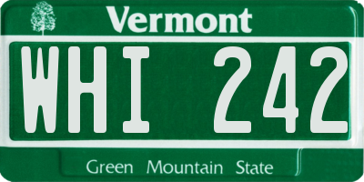 VT license plate WHI242