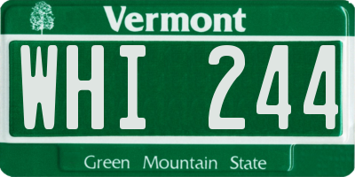 VT license plate WHI244