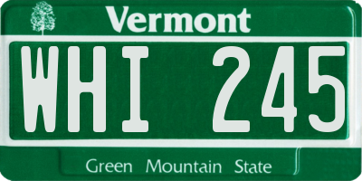 VT license plate WHI245