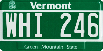 VT license plate WHI246