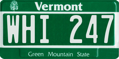 VT license plate WHI247