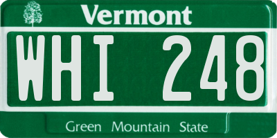 VT license plate WHI248