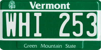 VT license plate WHI253