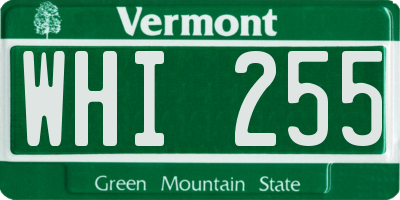 VT license plate WHI255