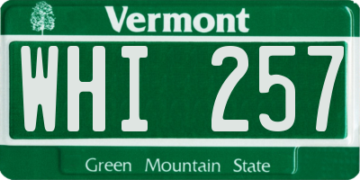 VT license plate WHI257