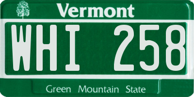 VT license plate WHI258