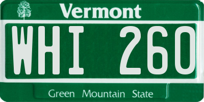 VT license plate WHI260