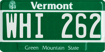 VT license plate WHI262