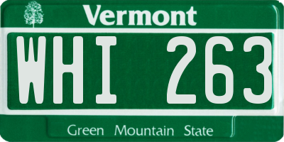 VT license plate WHI263