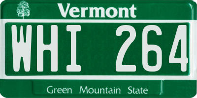 VT license plate WHI264