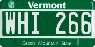 VT license plate WHI266