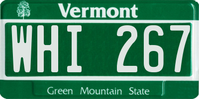 VT license plate WHI267