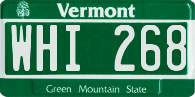 VT license plate WHI268
