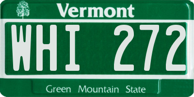 VT license plate WHI272