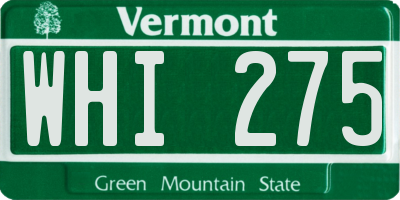 VT license plate WHI275