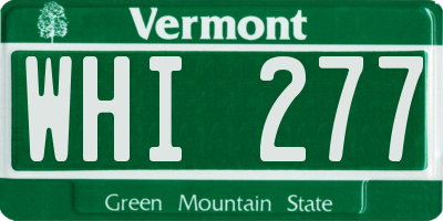 VT license plate WHI277