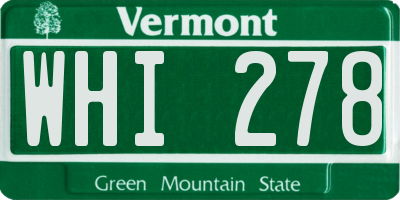 VT license plate WHI278