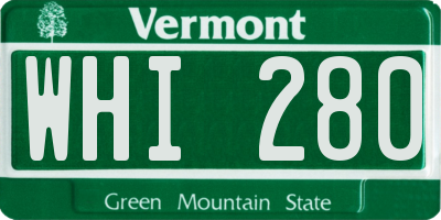 VT license plate WHI280