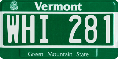 VT license plate WHI281