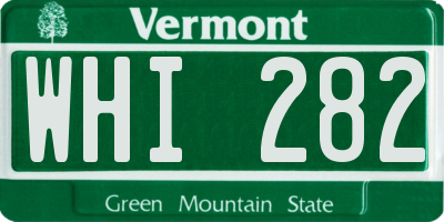 VT license plate WHI282