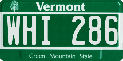 VT license plate WHI286